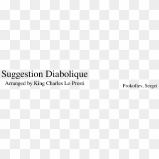 Suggestion Diabolique Sheet Music Composed By Prokofiev, - Parallel, HD Png Download