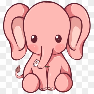 Drawing Elephants Kawaii - Cute Pink Elephant, HD Png Download