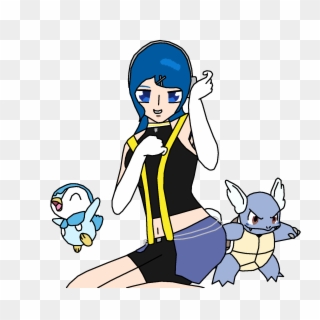 Arin With Wartortle And Piplup - Cartoon, HD Png Download