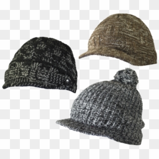 Winter-hats Ladies Knit Bill Hat, Assorted Styles - Knit Cap, HD Png Download