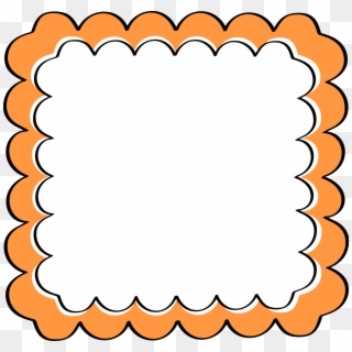 Orange Scalloped Frame - Brown Frames Clipart, HD Png Download