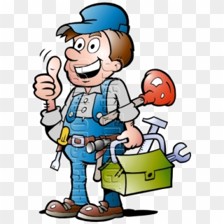 Plumbing Handyman With Plumbing Tools Mascot Logo - Handyman Plumbing, HD Png Download
