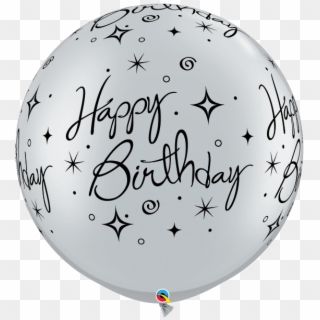 Happy Birthday Silver - Black And White Birthday Balloons, HD Png Download