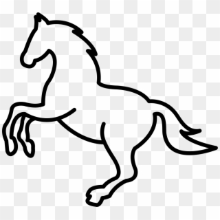 Mustang Logo Drawing Easy - Jumping Horse Outline, HD Png Download