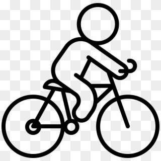 Riding Bicycle Icon Free Download Onlinewebfonts Com - Dibujo De Una Persona  En Bicicleta, HD Png Download - 980x962(#2680279) - PngFind