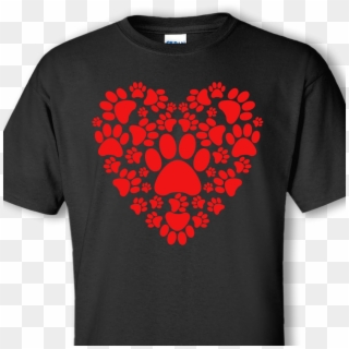 Dog Paws Heart Black Shirt - T Shirt Heartbeat Camera, HD Png Download