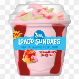 Load'd Sundaes Strawberry Shortcake - Blue Bunny Ice Cream Sundae, HD Png Download