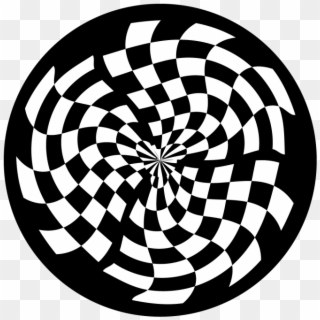 Swirling Checkerboard - Op Art White Png, Transparent Png