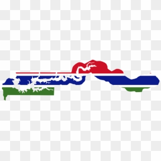 Gambia Flag Map, HD Png Download