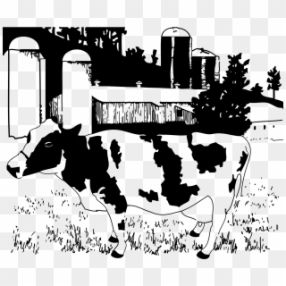 Cow On Farm - Cattle Farmer Clip Art, HD Png Download