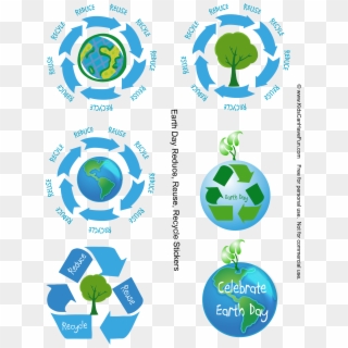 Reduce, Reuse, Recycle Earth Day Stickers Http - Earth Day Stickers, HD Png Download