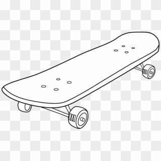 Skateboard Clipart - White Skateboard Black Background, HD Png Download