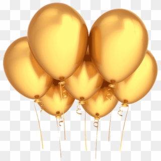 Birthday Wishes Gold Party Balloons - Gold Balloon Png Transparent Background, Png Download