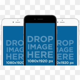 Three Iphones In Portrait Position Responsive Png Mockup - Three Iphone Mockup Png, Transparent Png