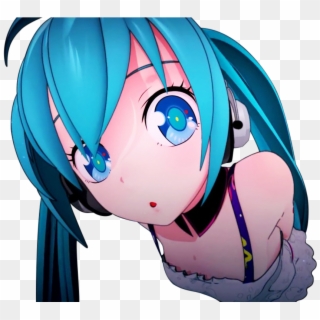 Hatsune Miku - Blue Haired Anime Girl With Headphones, HD Png Download