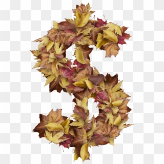 Dollar Symbol With Dry Leaves - Autumn, HD Png Download