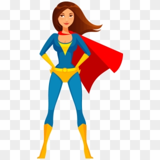 Supergirl Clipart Superteacher - Girl Superhero Costumes Cartoon, HD Png Download