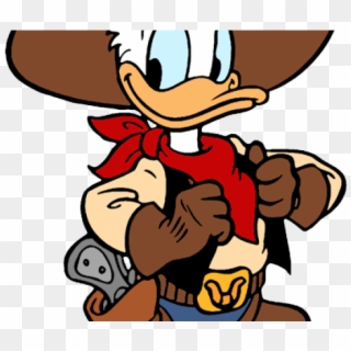 Mickey Mouse Clipart Cowboy - Donald Duck Cowboy, HD Png Download