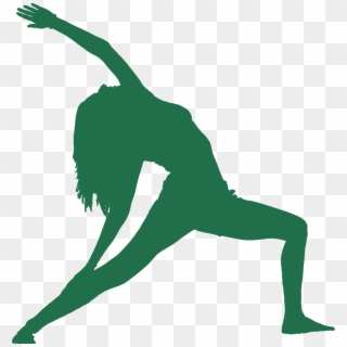 Green Colored Silhouette Women Performing Reverse Warrior - Yoga Png Logo, Transparent Png