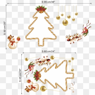 Merry Christmas Ornament Xmas Tree Santa Claus Outdoor - ต้น คริสต์มาส ติด กระจก, HD Png Download