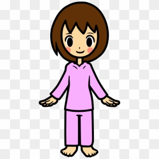 Pajamas Boy Girl Clothing Clip Art - Girl In Pajamas Clipart, HD Png Download