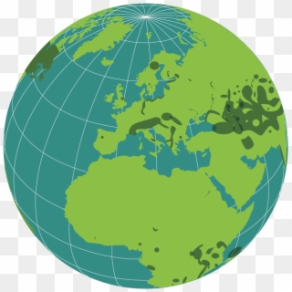 Largelandscape 2 On Globe - Outline World Globe Map, HD Png Download