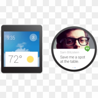 Google Demoes Android Wear Notifications - Android Wear Interfaz, HD Png Download