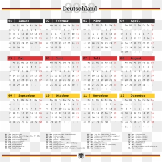 Calendar Germany Transparent Background - Fondo Transparente Calendarios 2018 Png, Png Download