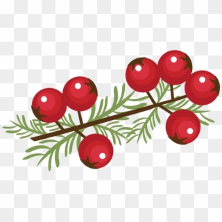 Berry Vector Winter - Clip Art Christmas Berries, HD Png Download