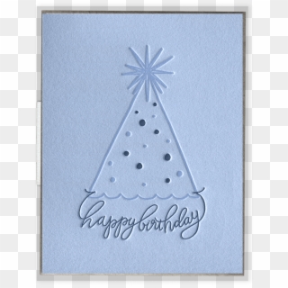 Party Hat Birthday Letterpress Greeting Card - Christmas Tree, HD Png Download