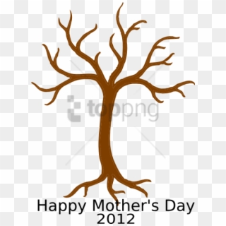 Free Png Mother S Day Handprint Tree Templateat- Bare - Bare Tree With Roots Clipart, Transparent Png