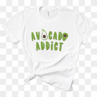 Avocado Addict White T-shirt - Active Shirt, HD Png Download