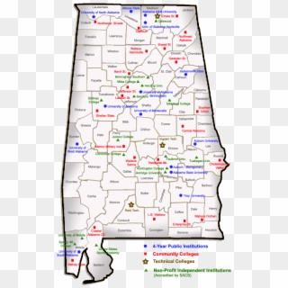 Alabama Institution Map - Map Of Alabama, HD Png Download