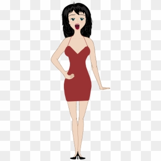 This Free Icons Png Design Of Brunette Woman Singing - Cocktail Dress, Transparent Png