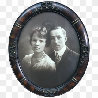 Antique Wood Art Deco Oval Picture Frame On Chairish - Circle, HD Png Download