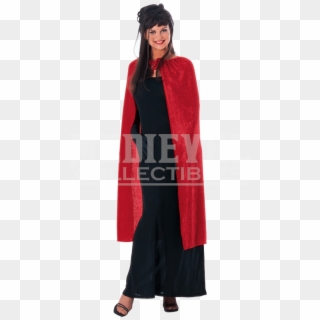 45 Inch Red Panne Velvet Costume Cape - Costume, HD Png Download