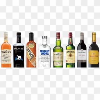 A Row Of Corby Owned Bottles J - Row Of Liquor Bottles, HD Png Download