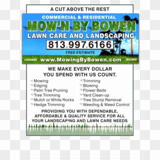 Lawn Care Service Flyer Template 118964 - Lawn Care Services Flyers, HD Png Download