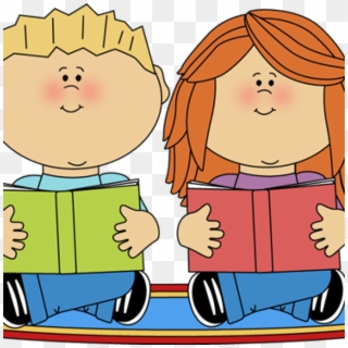 Download Audio Books Kids Clipart Book Reading Clip - Clip Art Reading Kids, HD Png Download