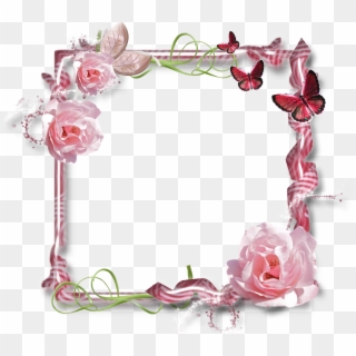 Frame For Scrap Booking Are Taggin - Pink Rose Flower, HD Png Download