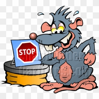 Rat Scared Stop Sign Mascot - Rat Scared, HD Png Download