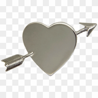 Heart With Arrow Pin, Silver - Locket, HD Png Download