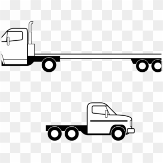 Delivery Clipart Semi Truck - Flatbed Truck Side View, HD Png Download