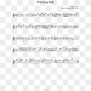 Wrecking Ball Sheet Music Composed By Miley Cyrus 1 - Sheet Music, HD Png Download