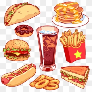 Clip Art Library Download Hamburger Fast Food Junk - Junk Food Cartoon Png, Transparent Png
