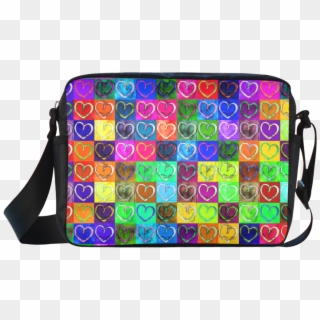 Lovely Hearts Mosaic Pattern - Messenger Bag, HD Png Download