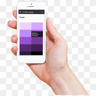 Hand Holding Mobile Phone With Ibm Design Color Swatchbook - Mobile Design Language, HD Png Download