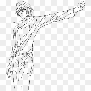 Light Drawing Joint - Light Yagami Lineart, HD Png Download
