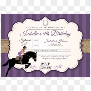 Side Saddle Birthday Invitations - Illustration, HD Png Download