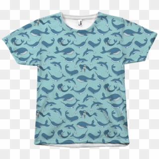 Blue Whale Mermaid Shirt All Over T-shirt - Whale, HD Png Download
